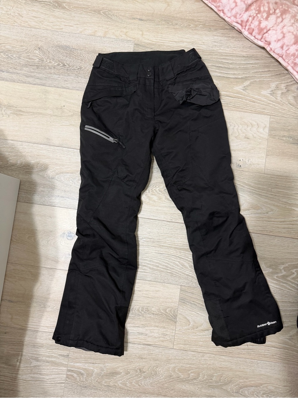 XS Women's Black Snow Jumpsuit Pants - Insulated Winter Romper Bottoms